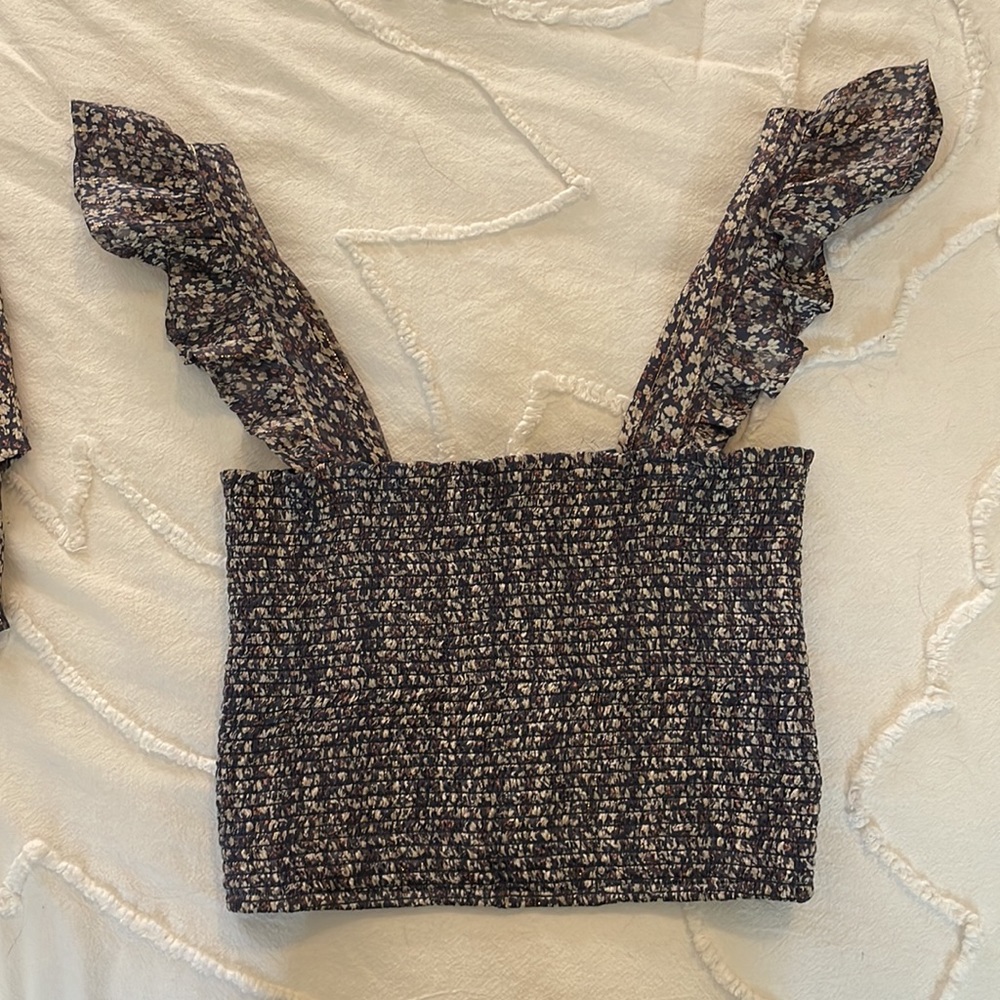 Preppy crop top and skirt set